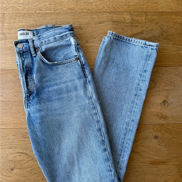 Agolde LANA Light Blue Straight Leg Jeans - Picture 5 of 9